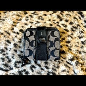 Coach canvas compact wallet